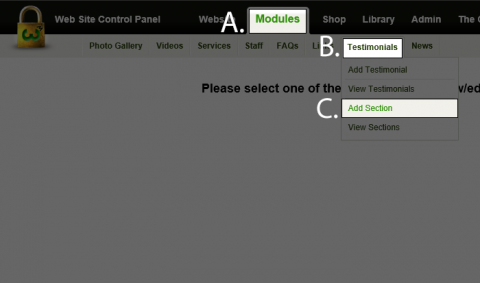How do I add a Testimonial Section?